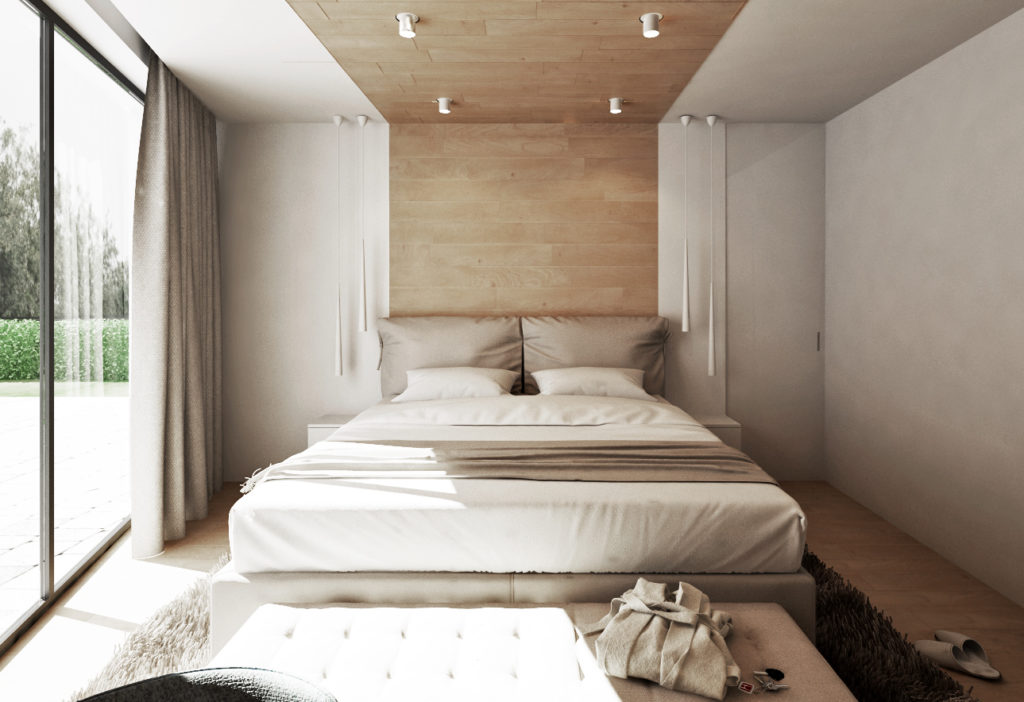 Spálňa- vysoká pohodlná posteľ